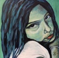 Portrait Carmelita 40 x 40 cm, Acryl 2018